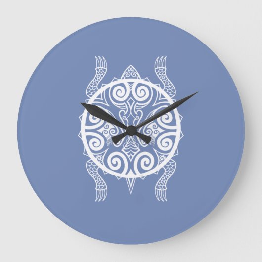 Tiki Warrior Turtle Tattoo Große Wanduhr (Vorderseite)
