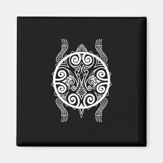 Tiki Warrior Turtle Tattoo Magnet (Vorne)