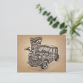 Tiki Woodie Postkarte (Stehend Vorderseite)