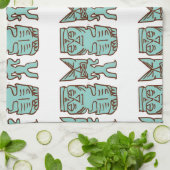 Tiki Zeit im Aqua Geschirrtuch (Gefaltet)