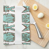 Tiki Zeit im Aqua Geschirrtuch (Viertel Falte)