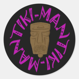 Tikiman Runder Aufkleber
