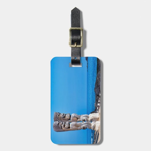 Tikis im Paradies Gepäckanhänger (Vorderseite vertikal)