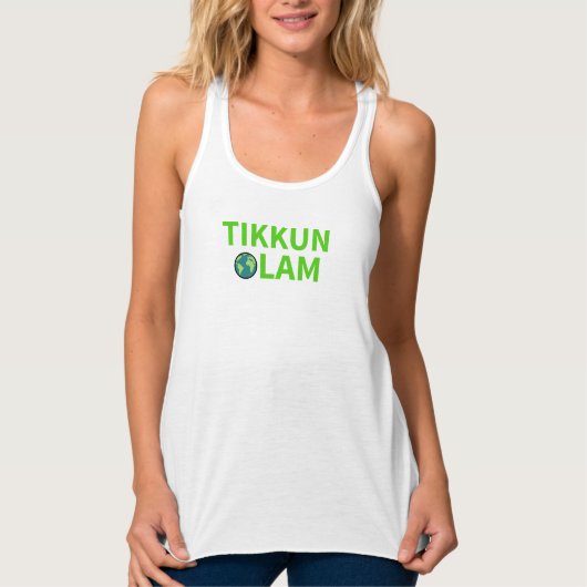 Tikkun Olam Jüdische Reparatur Welt Öko Mitzvah Tank Top (Vorderseite)