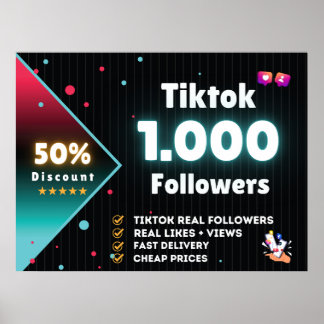 Tiktok 1.000 Followers | Kaufen Sie Tiktok Followe Poster