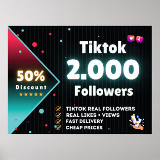 Tiktok 2.000 Followers | Kaufen Sie Tiktok Followe Poster