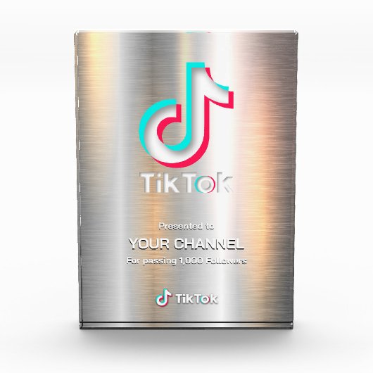 TikTok-Auszeichnung benutzerdefinierter Kanal Fotoblock (Vorderseite)