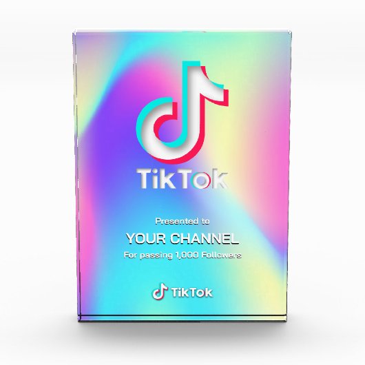 TikTok-Auszeichnung benutzerdefinierter Kanal Fotoblock (Vorderseite)