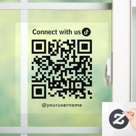 Tiktok Connect mit US QR Code Moderner Minimalisti Fensteraufkleber (Zuhause)