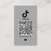 TikTok Gray Social Media QR-Code Visitenkarte (Rückseite)