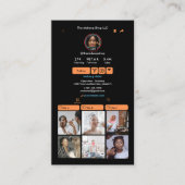 TikTok Orange Social Media QR-Code Visitenkarte (Vorderseite)