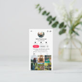 Tiktok-Profilfoto-Raster Folge mir QR-Code Visitenkarte (Stehend Vorderseite)