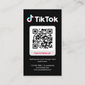 Tiktok-Profilfoto-Raster Folge mir QR-Code Visitenkarte (Rückseite)