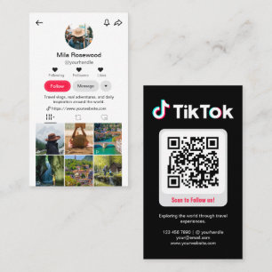 Tiktok-Profilfoto-Raster Folge mir QR-Code Visitenkarte
