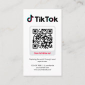 Tiktok-Profilfoto-Raster Folge mir QR-Code Visitenkarte (Rückseite)