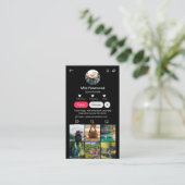 Tiktok-Profilfoto-Raster Folge mir QR-Code Visitenkarte (Stehend Vorderseite)