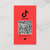 TikTok Red Social Media QR-Code Visitenkarte (Rückseite)