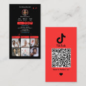 TikTok Red Social Media QR-Code Visitenkarte (Vorne/Hinten)