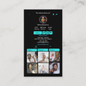 TikTok Türkise Social Media QR Code Visitenkarte (Vorderseite)