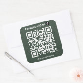 Tiktok Verbindung mit dem QR Code Forest Green Quadratischer Aufkleber (Umschlag)