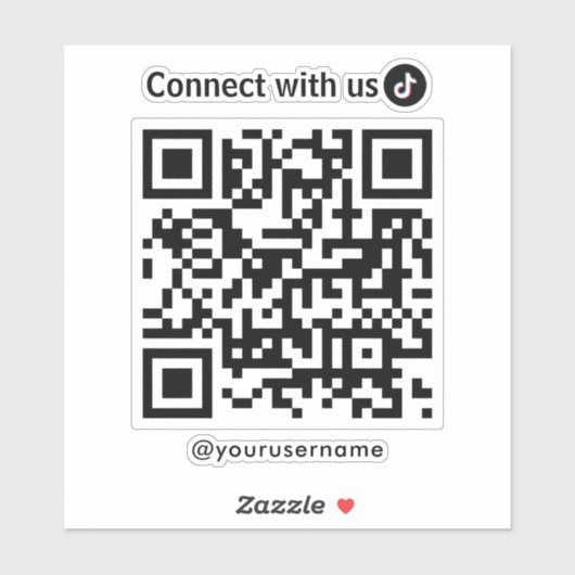Tiktok Verbindung mit dem QR-Code von uns weiß Aufkleber (Blatt)