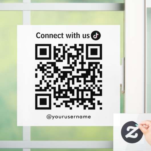 Tiktok Verbindung mit dem QR-Code von uns weiß Fensteraufkleber (Zuhause)
