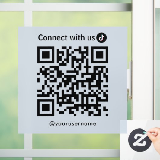 Tiktok-Verbindung mit der US QR Code Soft Navy Fensteraufkleber (Zuhause)