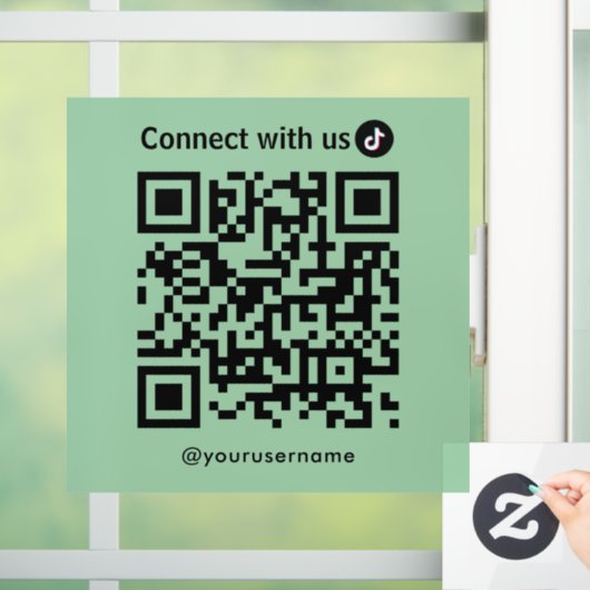 Tiktok-Verbindung mit US QR-Code Minze grün Fensteraufkleber (Zuhause)