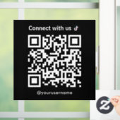 Tiktok Verbindung mit USB QR Code Schwarz Fensteraufkleber (Zuhause)