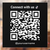 Tiktok Verbindung mit USB QR Code Schwarz Fensteraufkleber (Blatt 2)