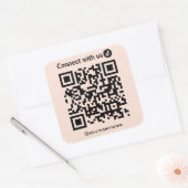 Tiktok Verbindung mit USB QR-Code Soft Peach Quadratischer Aufkleber (Umschlag)