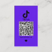TikTok Violet Social Media QR-Code Visitenkarte (Rückseite)