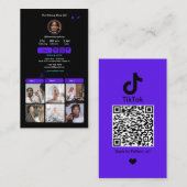 TikTok Violet Social Media QR-Code Visitenkarte (Vorne/Hinten)