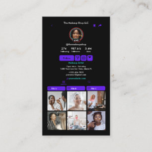 TikTok Violet Social Media QR-Code Visitenkarte