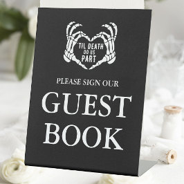 Til Death Black Gothic Wedding Sign Our Guest Book Sockelschild