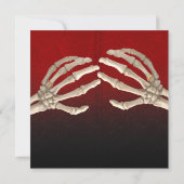 Til Death Blood Red Skeleton Gold Wedding Einladung (Rückseite)