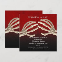 Til Death Blood Red Skeleton Gold Wedding