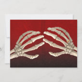 Til Death Blood Red Skeleton Gold Wedding RSVP Einladung (Rückseite)