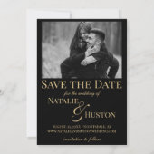 Til Death Cool Celestial Gothic Black Gold Wedding Save The Date (Rückseite)