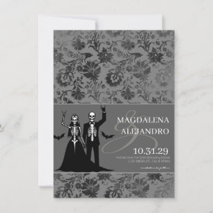 Til Death Dark Gray Floral Save The Date