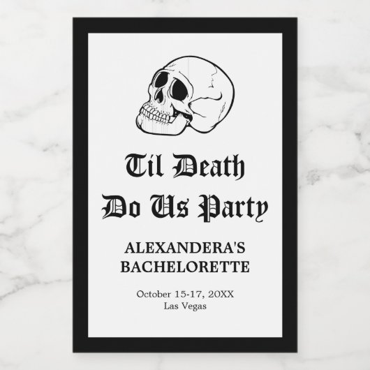 Til Death Do Uns Party Bachelorette Champagne Weinetikett (Einzelnes Label)