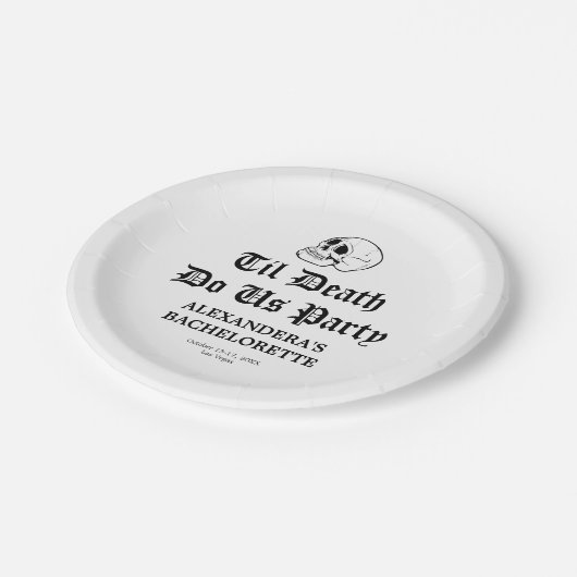 Til Death Do Uns Party Bachelorette Pappteller (Schrägansicht)