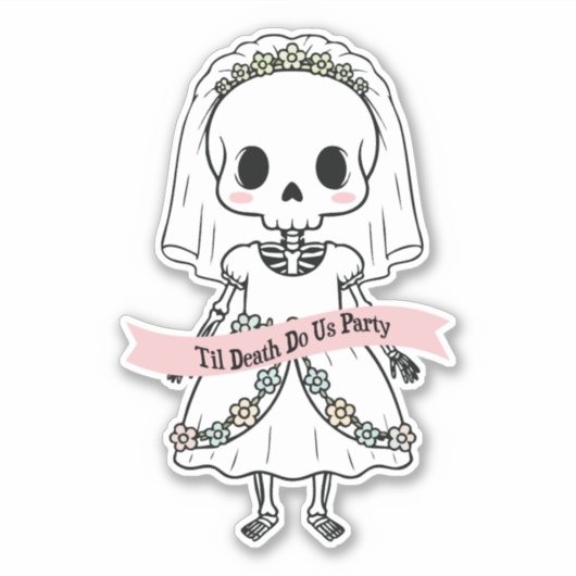 Til Death Do Uns Party Halloween Aufkleber (Vorderseite)