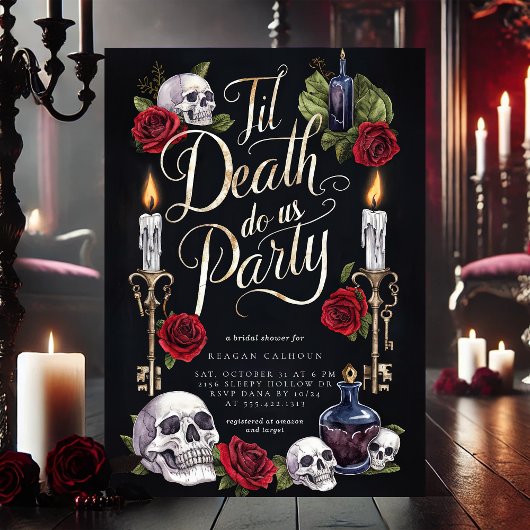 Til Death Do Uns Party Halloween Brautparty Einladung