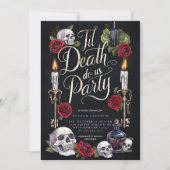 Til Death Do Uns Party Halloween Brautparty Einladung (Vorderseite)