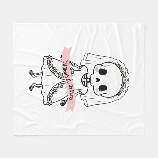 Til Death Do Uns Party Halloween Fleecedecke (Vorderseite (Horizontal))