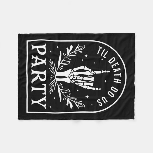 Til Death Do Uns Party Retro Halloween Bachelorett Fleecedecke (Vorderseite (Horizontal))