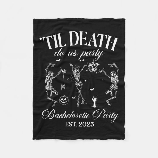 Til Death Do Uns Party Retro Halloween Bachelorett Fleecedecke (Vorderseite)