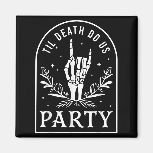 Til Death Do Uns Party Retro Halloween Bachelorett Magnet (Vorne)