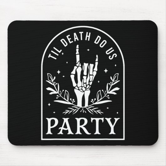 Til Death Do Uns Party Retro Halloween Bachelorett Mousepad (Vorne)